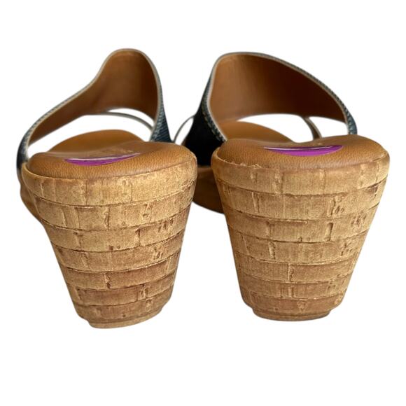 Womens Sandals Size 8.5 Wedge Slip on Open Toe - Picture 3 of 8